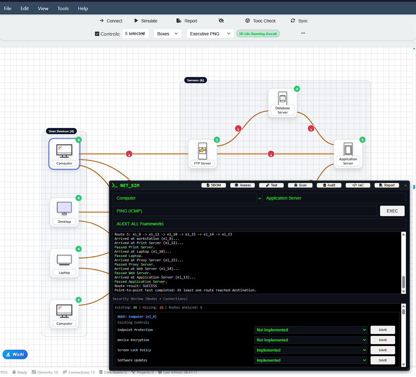 Security audit tool view